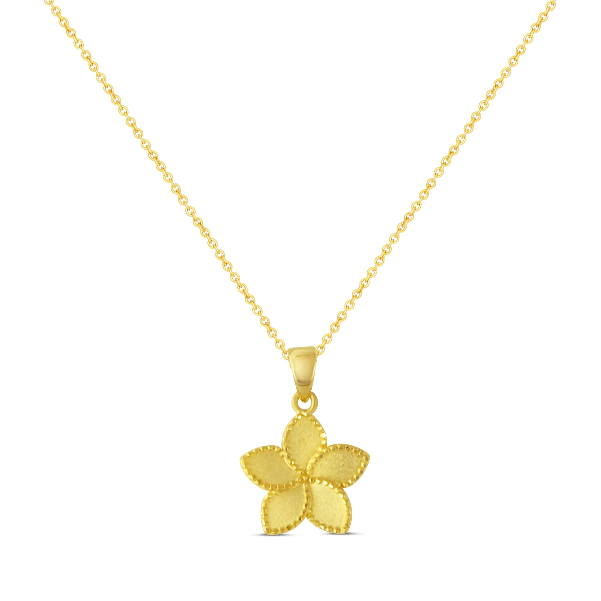 14K SATIN FINISH FLOWER PENDANT (PTG36-PC-14K)