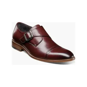 25162,Stacy Adams Leather Shoes Desmond Cap Toe Buckle Strap All Colors