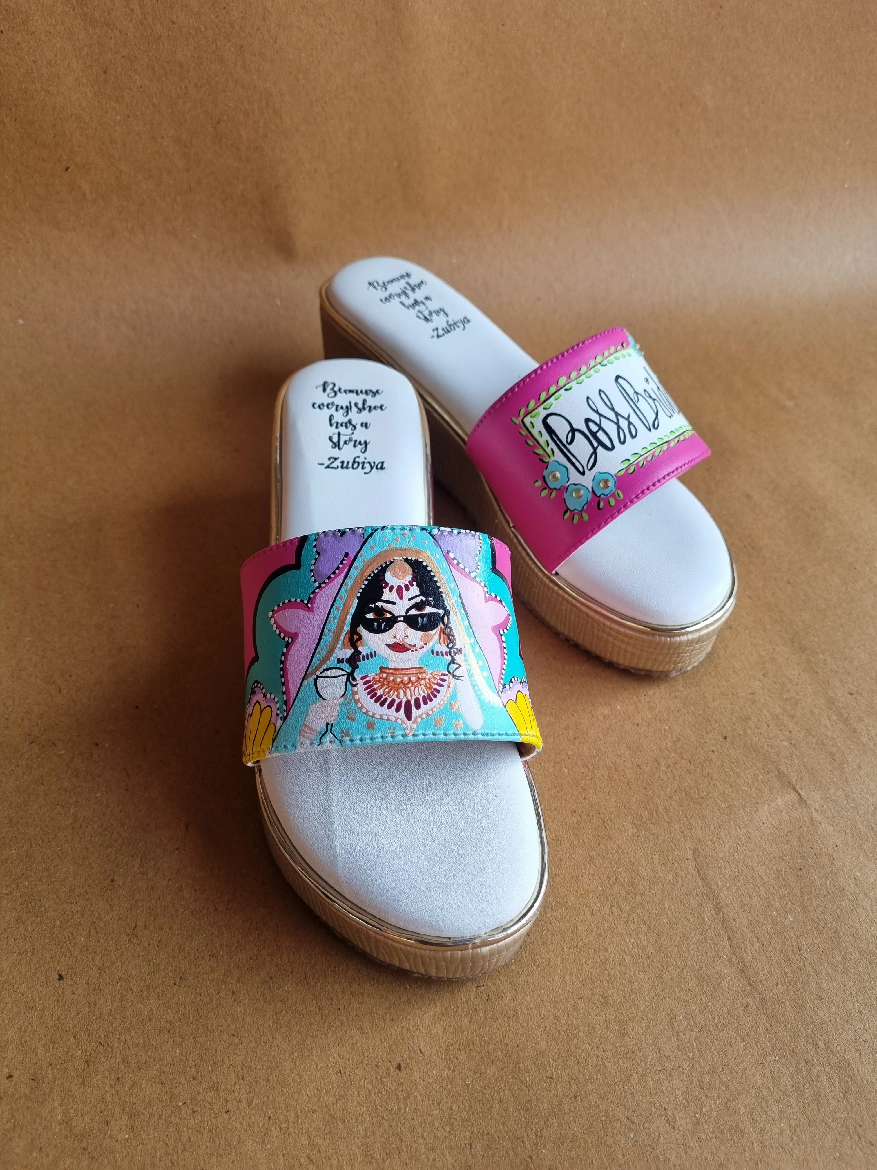 3 inch hot pink golden wedges swag dulhan heels