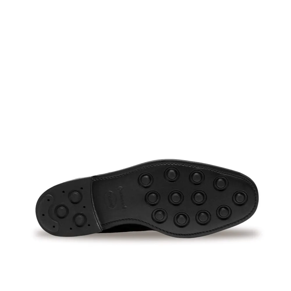 ALEX Black Calf Double Monk Strap Shoes by Sanders