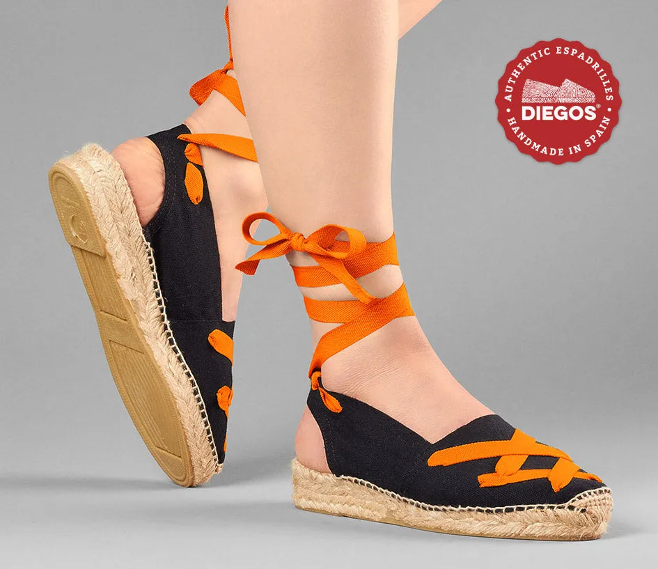 Black classic laces Catalina espadrille