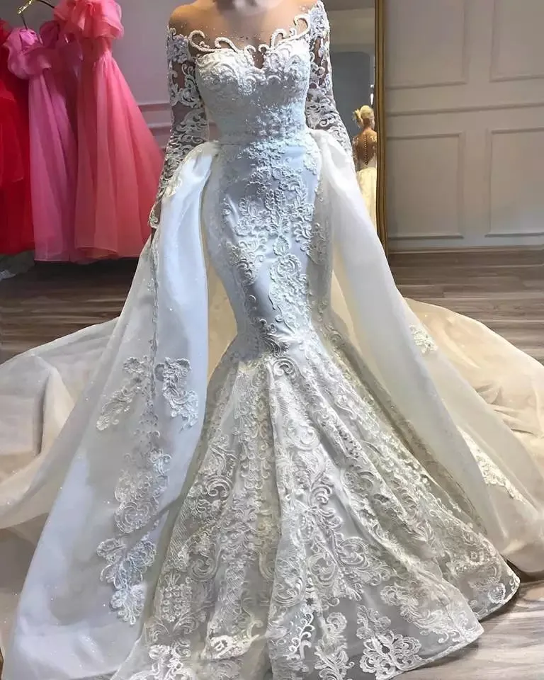 Detachable Train Mermaid Bridal Gown at Bling Brides Bouquet