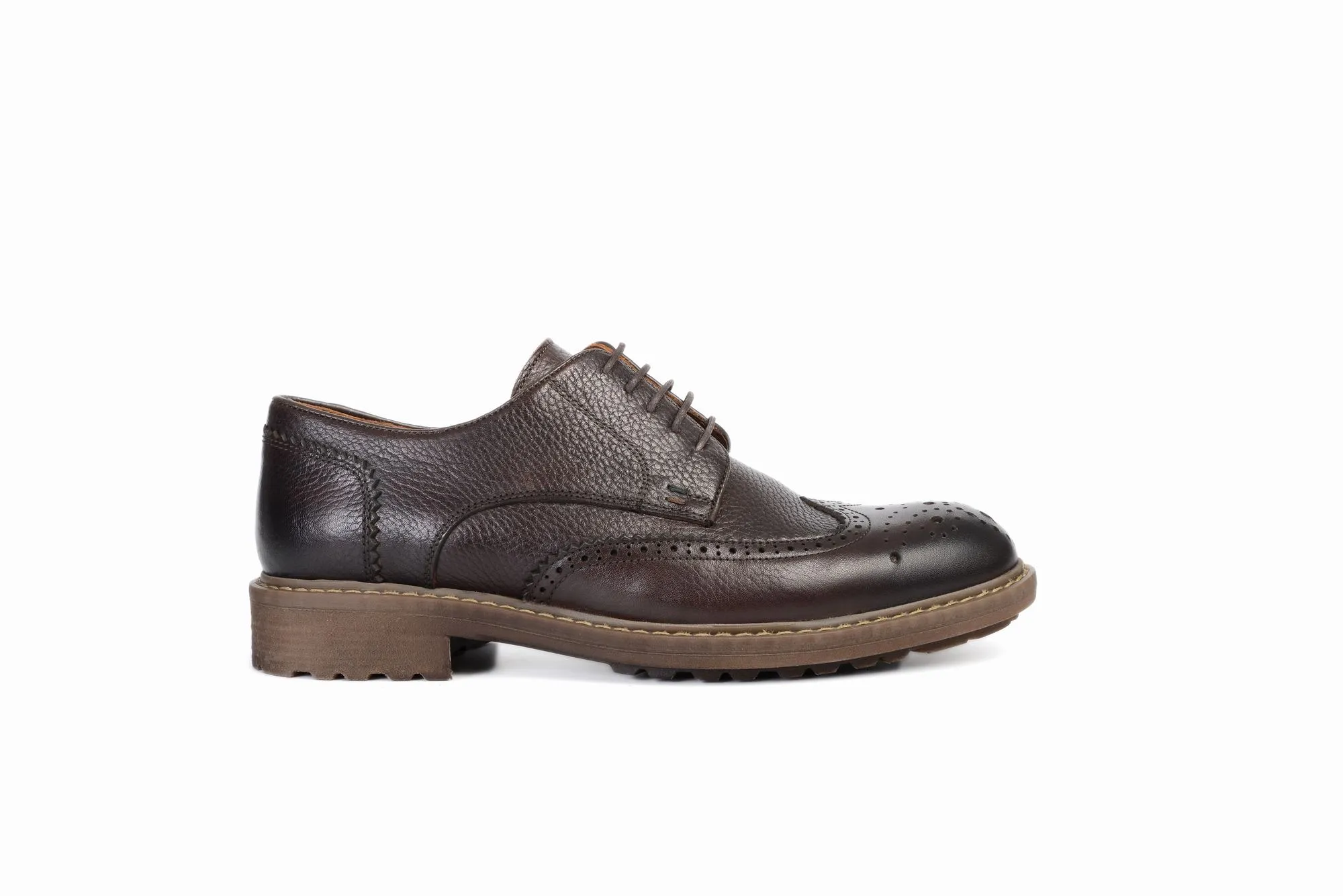 FOOT FEDERATION DERBY WINGTIP MENS SHOE BROWN