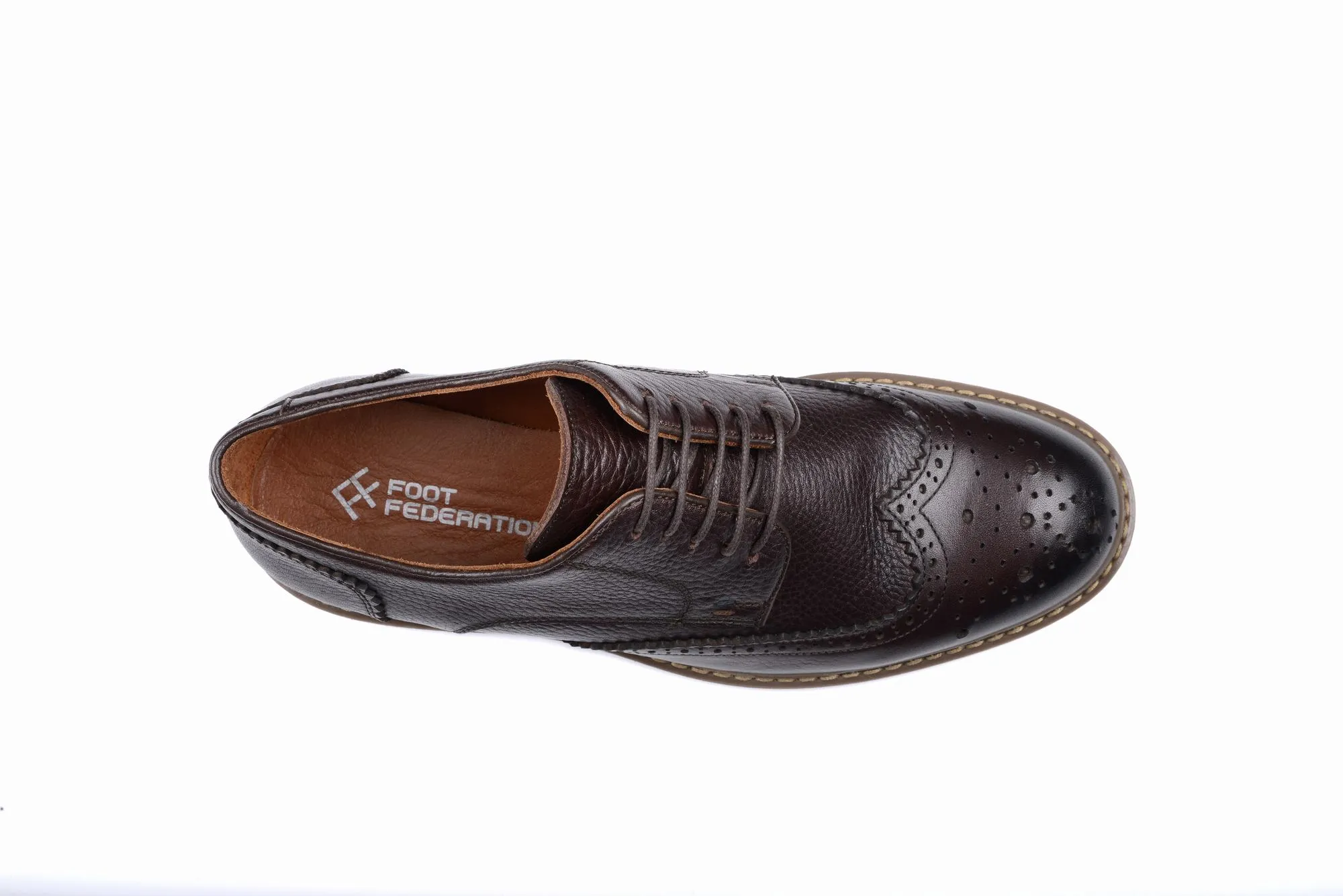 FOOT FEDERATION DERBY WINGTIP MENS SHOE BROWN