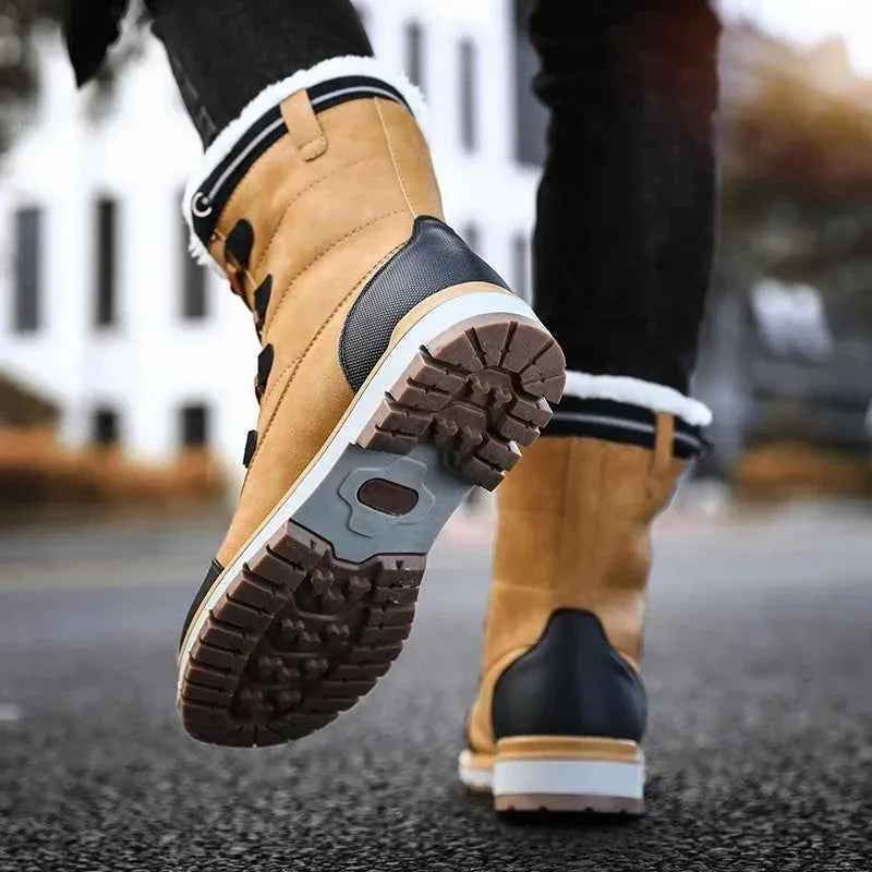 Fur Brown Men's Casual Shoes Sneakers Waterproof Ankle Boots XS6008#