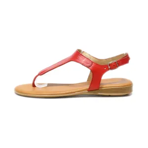 Hecho En Espana Flat Sandals Leather Red Colour For Women