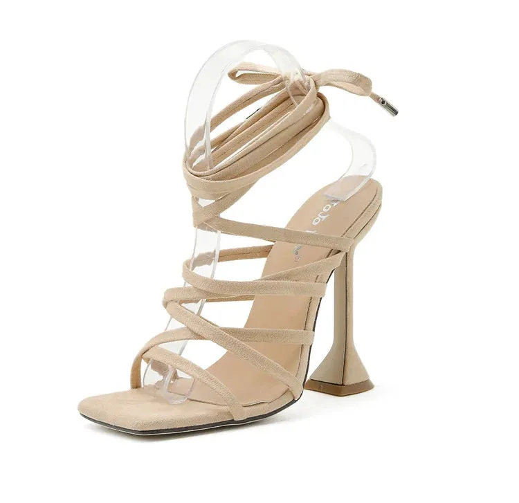 NEW Square Toe Strapped Elegant High Heels