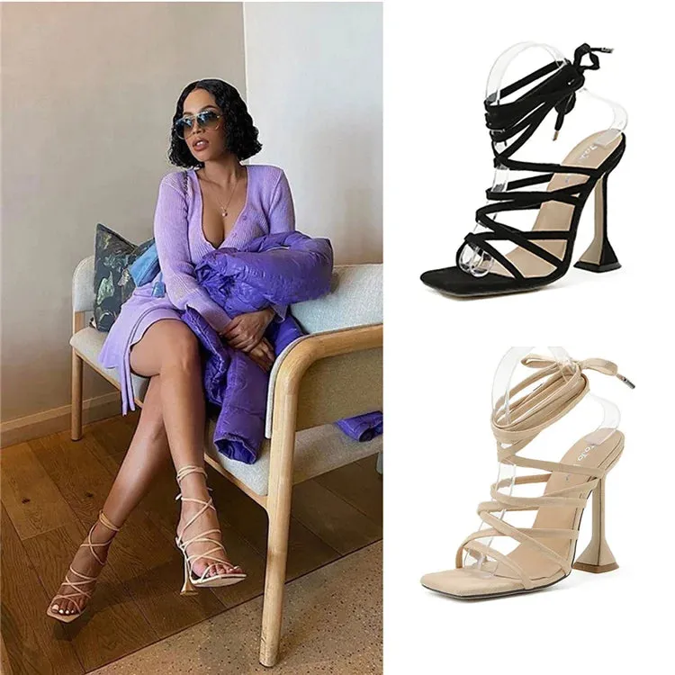 NEW Square Toe Strapped Elegant High Heels