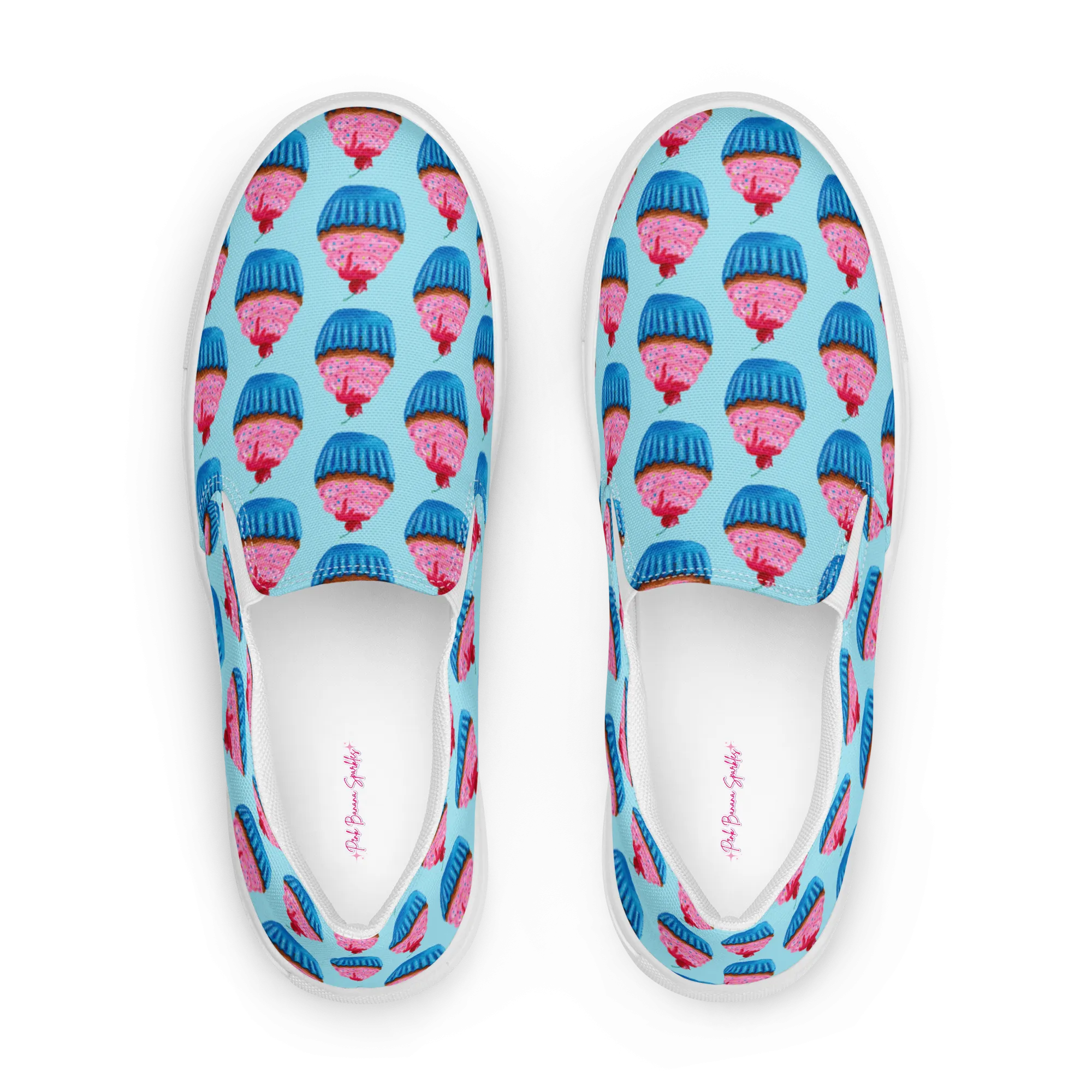 "Sweet Cupcake" (with cherry nipple) -Women’s slip-on canvas shoes