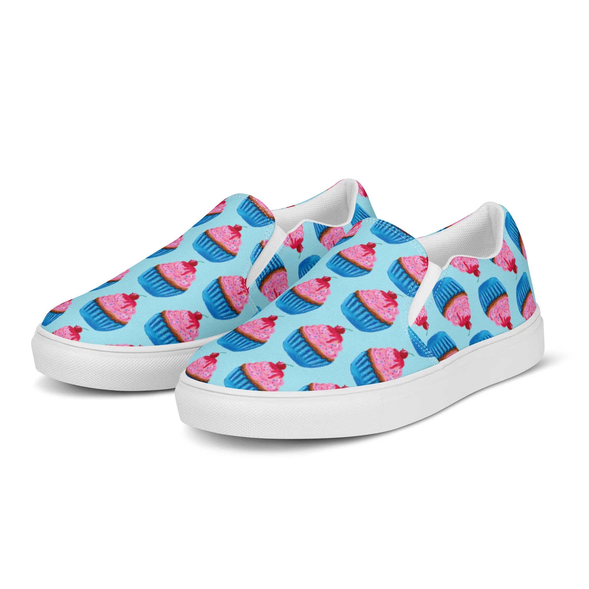 "Sweet Cupcake" (with cherry nipple) -Women’s slip-on canvas shoes