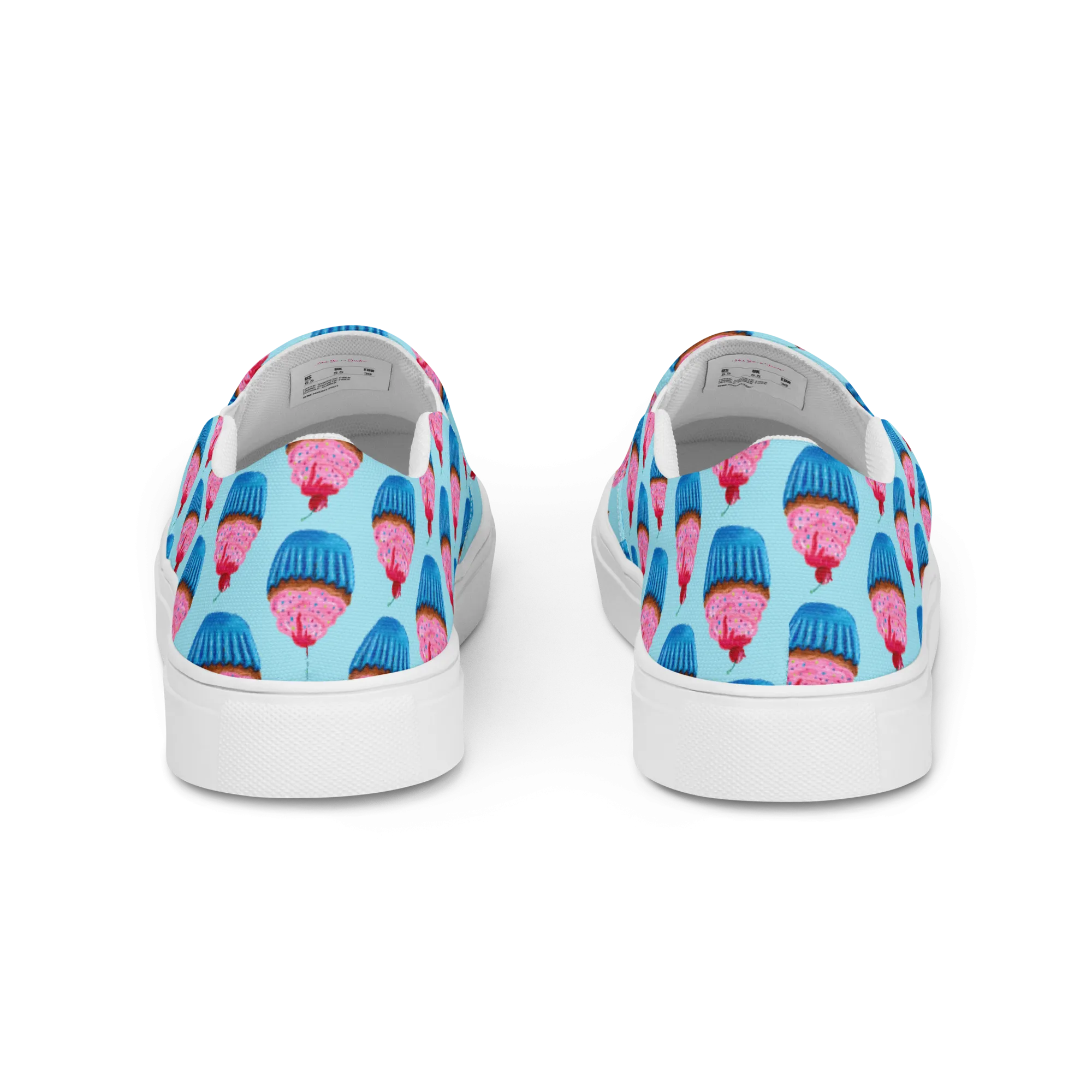 "Sweet Cupcake" (with cherry nipple) -Women’s slip-on canvas shoes