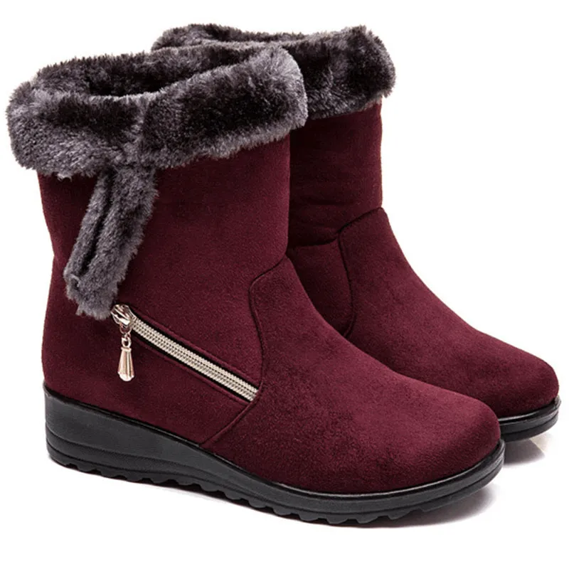 Winter Women Snow Boots Zipper Decorate