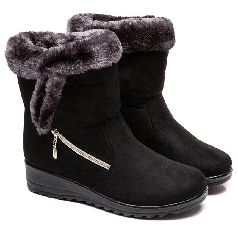 Winter Women Snow Boots Zipper Decorate