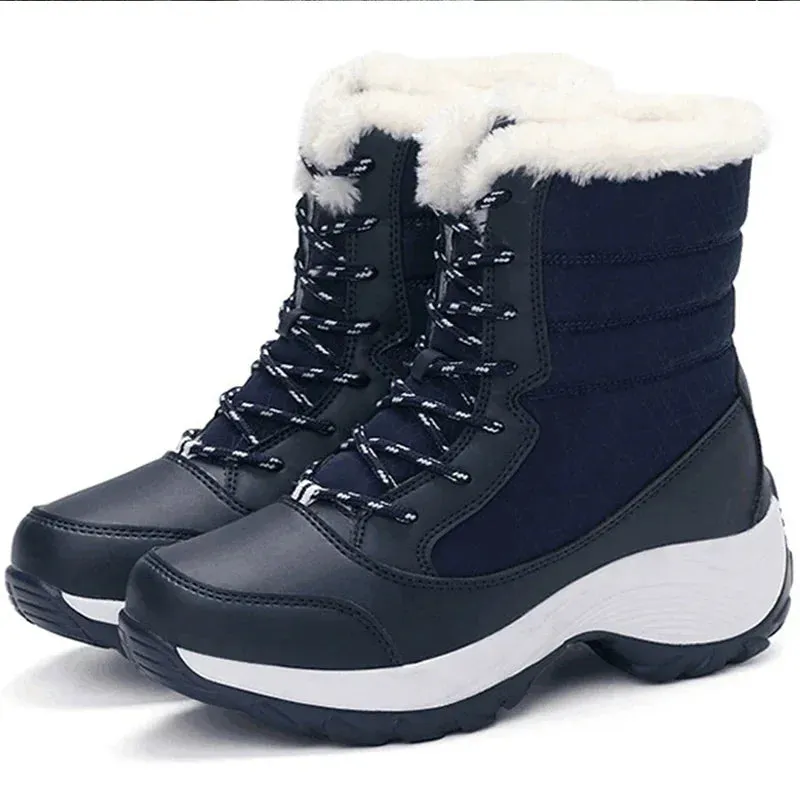 Women Plush Winter Snow Lace-Up Boots
